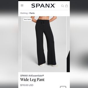 SPANX AirEssentials Black Wide Leg Pants
